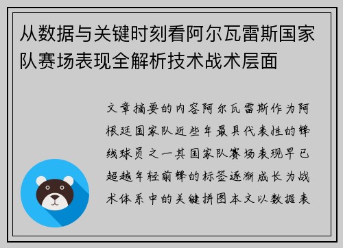 从数据与关键时刻看阿尔瓦雷斯国家队赛场表现全解析技术战术层面 从数据与关键时刻看阿尔瓦雷斯国家队赛场表现全解析技术战术层面
